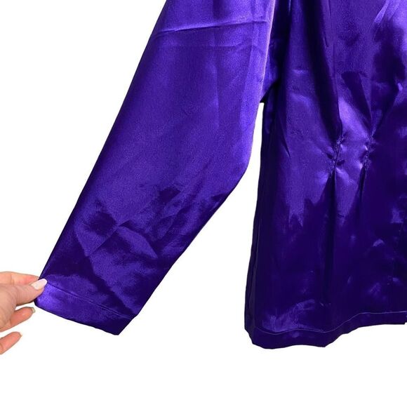 Vintage Victorias Secret Gold Label Purple Green Satin Robe Size M/L & Top Y2K - Picture 11 of 14
